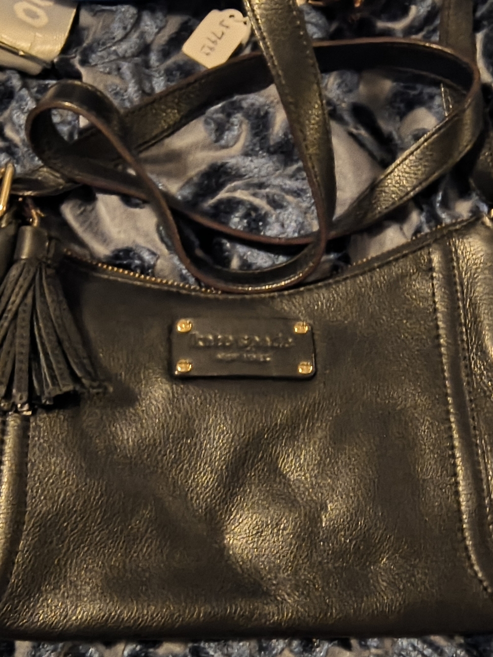 Black Crossbody Tote with Tassel - Unknown Brand